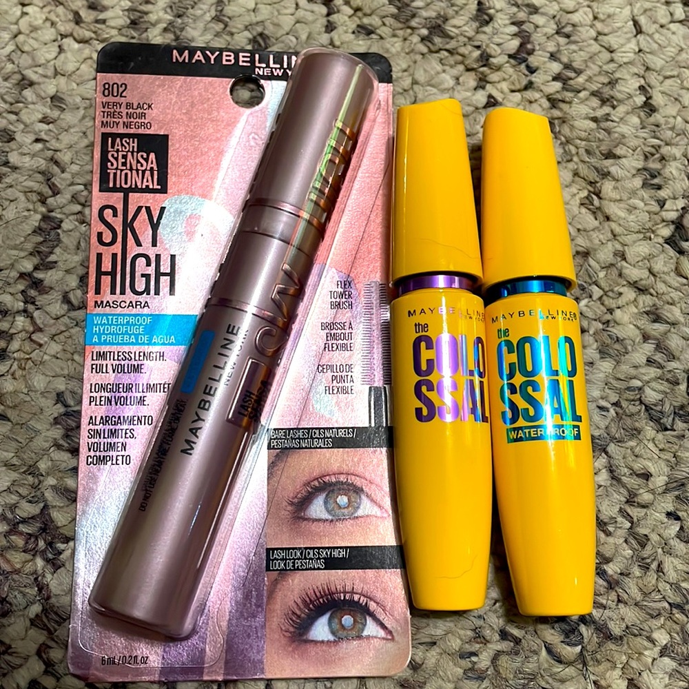 2 for $25 or 5 for $50🩵 3 Maybelline Mascara’s: Colossal reg+wp and Sky High wp